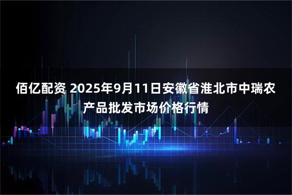 佰亿配资 2025年9月11日安徽省淮北市中瑞农产品批发市场价格行情