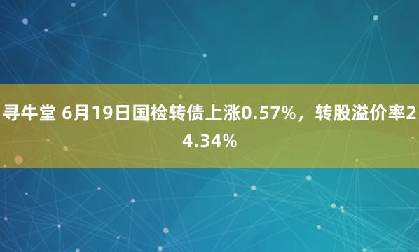 寻牛堂 6月19日国检转债上涨0.57%，转股溢价率24.34%