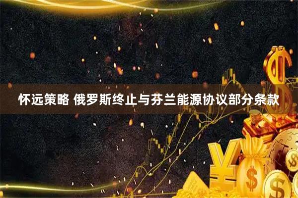 怀远策略 俄罗斯终止与芬兰能源协议部分条款
